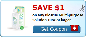 Save $1.00 on any BioTrue Multi-purpose Solution 10oz or larger