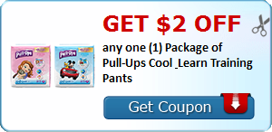 Get $2.00 off any one (1) Package of Pull-Ups Cool & Learn Training Pants