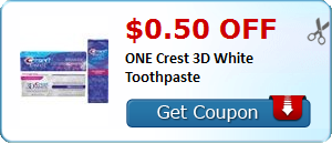 $0.50 off ONE Crest 3D White Toothpaste