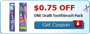 $0.75 off ONE OralB Toothbrush Pack