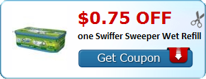 $0.75 off one Swiffer Sweeper Wet Refill