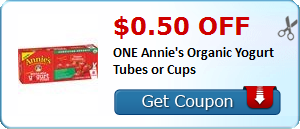 $0.50 off ONE Annie's Organic Yogurt Tubes or Cups