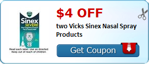 $4.00 off two Vicks Sinex Nasal Spray Products