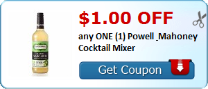 $1.00 OFF any ONE (1) Powell & Mahoney Cocktail Mixer